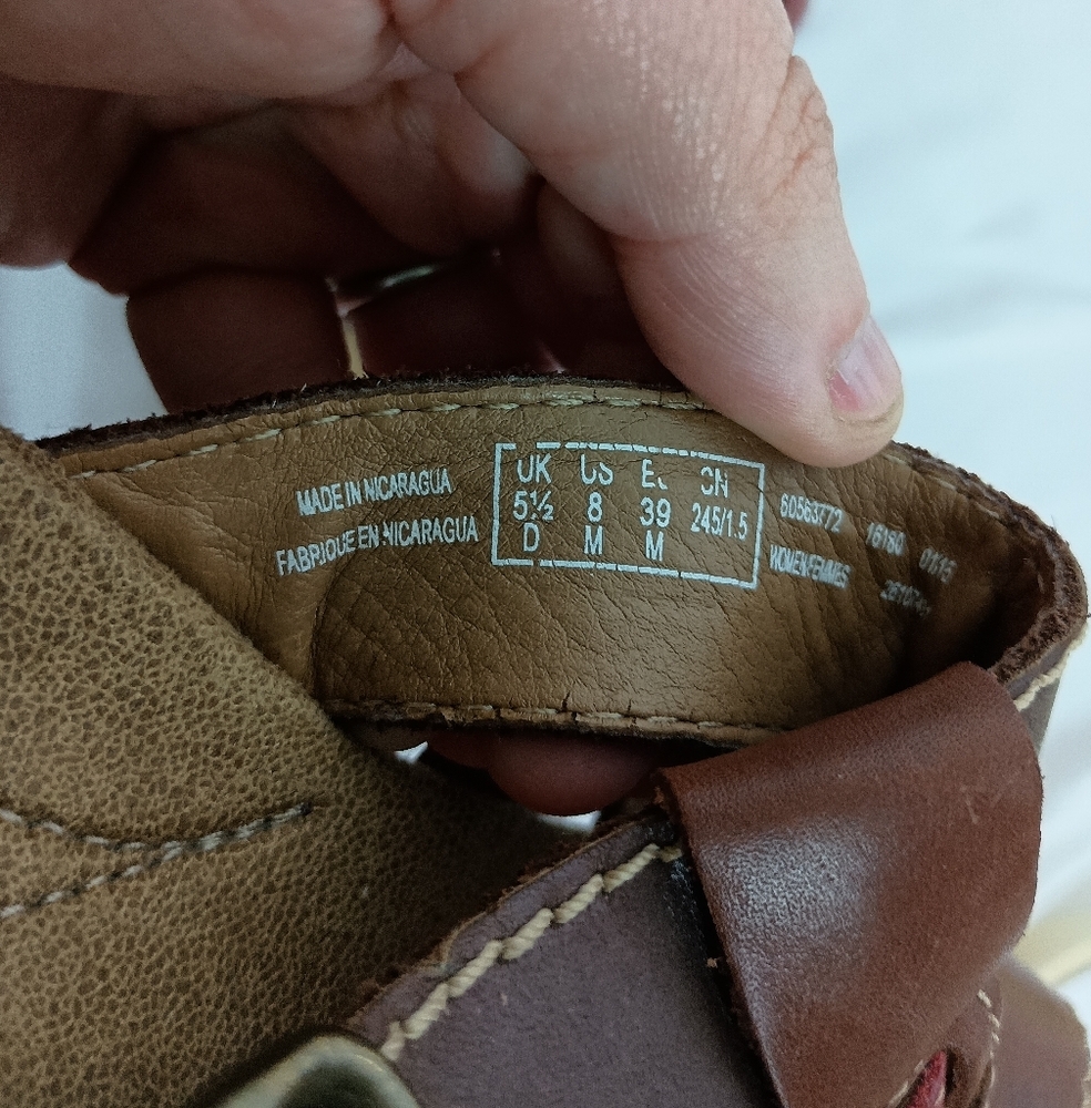 Clarks Women's Strappy 8 Brown Red Summer Casual Boho Slip On Sandals (#3) - Picture 8 of 8